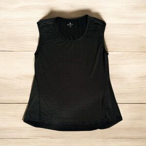 Athleta Chi Striped Muscle Tank Small S Black Top Shirt Workout Running Yoga